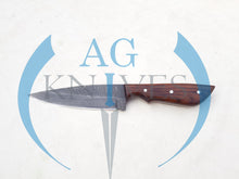 Load image into Gallery viewer, Handmade 1095 Steel Acid Wash Blade Hunting Knife with Wood Handle 10'' - Cowboyknives by AGKNIVESUSA
