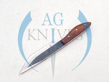 Load image into Gallery viewer, Handmade 1095 Steel Tanto Blade Hunting Knife with Wood Handle 10'' - Cowboyknives by AGKNIVESUSA
