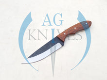Load image into Gallery viewer, Handmade 1095 Steel Blade Hunting Knife with Wood Handle 10'' - Cowboyknives by AGKNIVESUSA