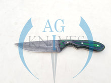 Load image into Gallery viewer, Handmade 1095 Steel Acid Wash Blade Hunting Knife with Color Sheet Handle 10'' - Cowboyknives by AGKNIVESUSA