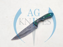 Load image into Gallery viewer, Handmade 1095 Steel Acid Wash Blade Hunting Knife with Color Sheet Handle 10'' - Cowboyknives by AGKNIVESUSA