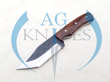 Load image into Gallery viewer, Handmade 1095 Steel Tanto Blade Hunting Knife with Wood Handle 8.5'' - Cowboyknives by AGKNIVESUSA