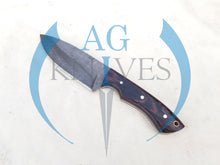 Load image into Gallery viewer, Handmade 1095 Steel Acid Wash Blade Hunting Knife with Wood Handle 10'' - Cowboyknives by AGKNIVESUSA