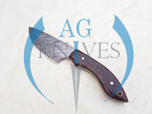 Load image into Gallery viewer, Handmade Damascus Steel Hunting Skinner Knife with Wood Handle 9'' - Cowboyknives by AGKNIVESUSA