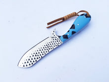 Load image into Gallery viewer, Cowboy Bull Cutter Knife with Sheath for Belt, Horse File/ Rasp File Steel Blade with Resin Handle 7'' Knife Gift for Him/her