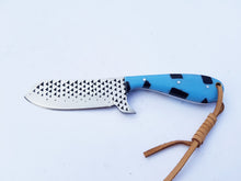 Load image into Gallery viewer, Cowboy Bull Cutter Knife with Sheath for Belt, Horse File/ Rasp File Steel Blade with Resin Handle 7'' Knife Gift for Him/her