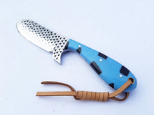 Load image into Gallery viewer, Cowboy Bull Cutter Knife with Sheath for Belt, Horse File/ Rasp File Steel Blade with Resin Handle 7'' Knife Gift for Him/her