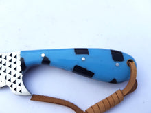 Load image into Gallery viewer, Cowboy Bull Cutter Knife with Sheath for Belt, Horse File/ Rasp File Steel Blade with Resin Handle 7'' Knife Gift for Him/her