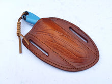 Load image into Gallery viewer, Cowboy Bull Cutter Knife with Sheath for Belt, Horse File/ Rasp File Steel Blade with Resin Handle 7'' Knife Gift for Him/her