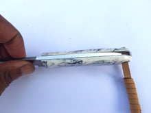 Load image into Gallery viewer, Western Cowboy Knife with Sheath for Belt, Hand Forged Damascus Steel Blade with Resin Handle 7'' Knife Gift for Him/her