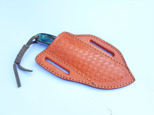 Load image into Gallery viewer, Western Cowboy Knife with Sheath, Handmade Damascus Steel Blade with Resin Handle 7'' Knife Gift for him/ her, Fathers