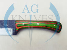Load image into Gallery viewer, Handmade High Carbon Steel Viking Seax Knife with Color Sheet Handle - Cowboyknives by AGKNIVESUSA