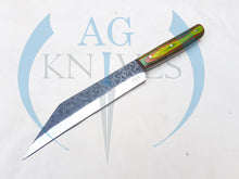 Load image into Gallery viewer, Handmade High Carbon Steel Viking Seax Knife with Color Sheet Handle - Cowboyknives by AGKNIVESUSA