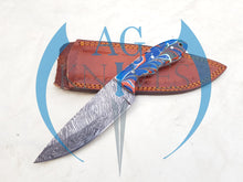 Load image into Gallery viewer, Handmade Damascus Steel Hunting Skinner Knife with Resin Handle 9'' - Cowboyknives by AGKNIVESUSA