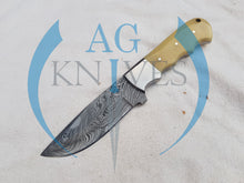 Load image into Gallery viewer, lot of 3 Custom Handmade Damascus Steel Hunting Knives with Bone Handle 9'' - Cowboyknives by AGKNIVESUSA