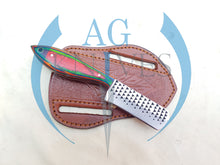 Load image into Gallery viewer, Fixed Blade Handmade Cowboy Belt Knife with Leather Sheath Gift for Men Father 7'' - Cowboyknives by AGKNIVESUSA