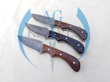 Load image into Gallery viewer, lot of 3 Handmade High Carbon Steel Hunting Skinner Knives with Wood Handle 9'' - Cowboyknives by AGKNIVESUSA