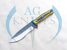 Load image into Gallery viewer, Handmade High Carbon Steel Hunting Knife with Color Sheet Handle 10'' - Cowboyknives by AGKNIVESUSA
