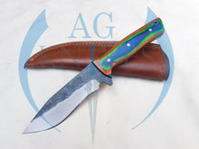 Load image into Gallery viewer, Handmade High Carbon Steel Hunting Knife with Color Sheet Handle 10'' - Cowboyknives by AGKNIVESUSA