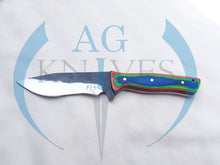 Load image into Gallery viewer, Handmade High Carbon Steel Hunting Knife with Color Sheet Handle 10'' - Cowboyknives by AGKNIVESUSA