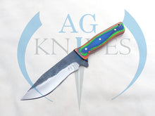 Load image into Gallery viewer, Handmade High Carbon Steel Hunting Knife with Color Sheet Handle 10'' - Cowboyknives by AGKNIVESUSA