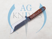 Load image into Gallery viewer, Handmade High Carbon Steel Hunting Tanto Blade Knife with Wood Handle 9'' - Cowboyknives by AGKNIVESUSA