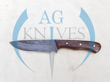 Load image into Gallery viewer, Handmade 1095 Steel Rustic Style Hunting Knife with Walnut Wood handle 10'' - Cowboyknives by AGKNIVESUSA
