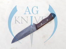 Load image into Gallery viewer, Handmade 1095 Steel Rustic Style Hunting Knife with Walnut Wood handle 10'' - Cowboyknives by AGKNIVESUSA