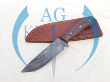 Load image into Gallery viewer, Handmade 1095 Steel Rustic Style Hunting Knife with Walnut Wood handle 10'' - Cowboyknives by AGKNIVESUSA