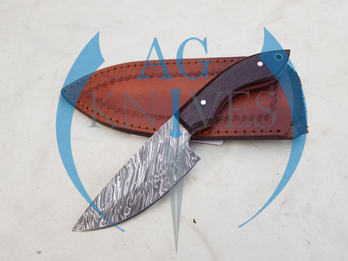Handmade Damascus Steel Hunting Skinner Knife with Wood Handle 9'' - Cowboyknives by AGKNIVESUSA