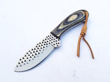 Load image into Gallery viewer, Western Cowboy Knife with Sheath for Belt, Horse File/ Rasp File Steel Blade with Pakka Wood Handle 7&#39;&#39; Knife Gift for Him/her
