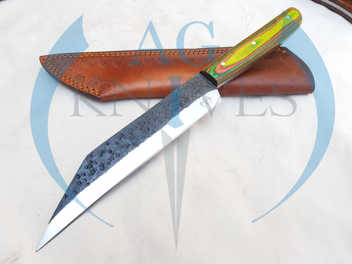 Handmade High Carbon Steel Viking Seax Knife with Color Sheet  Handle - Cowboyknives by AGKNIVESUSA