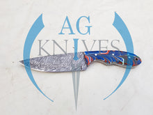 Load image into Gallery viewer, Handmade Damascus Steel Hunting Skinner Knife with Resin Handle 9&#39;&#39; - Cowboyknives by AGKNIVESUSA
