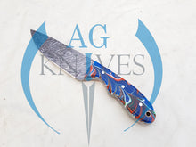 Load image into Gallery viewer, Handmade Damascus Steel Hunting Skinner Knife with Resin Handle 9&#39;&#39; - Cowboyknives by AGKNIVESUSA
