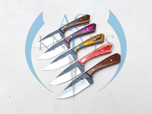 lot of 5 Handmade High Carbon Steel Hunting Skinner Knives 9'' - Cowboyknives by AGKNIVESUSA
