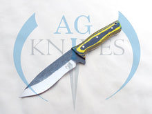Load image into Gallery viewer, Handmade High Carbon Steel Hunting Knife with Color Sheet Handle  10&#39;&#39; - Cowboyknives by AGKNIVESUSA
