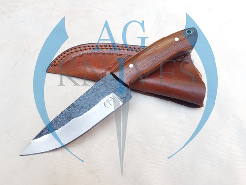 Handmade High Carbon Steel Hunting Skinner Knife with Wood Handle  9'' - Cowboyknives by AGKNIVESUSA