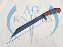 Load image into Gallery viewer, Handmade High Carbon Steel Viking Seax Knife with Wood Handle 13&#39;&#39; - Cowboyknives by AGKNIVESUSA

