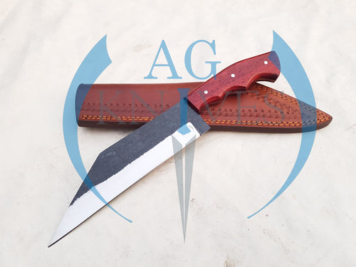 Handmade High Carbon Steel Viking Seax Knife Blade with Wood  Handle 13'' - Cowboyknives by AGKNIVESUSA